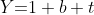 Y\text{=}1+b t