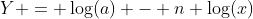 Y = \log(a) - n \log(x)