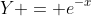 Y = e^{-x}