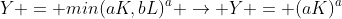Y = min(aK,bL)^a \rightarrow Y = (aK)^a