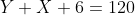 Y+X+6=120