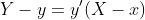 Y-y=y'(X-x)