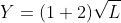 Y=(1+2)\sqrt{L}