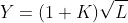 Y=(1+K)\sqrt{L}