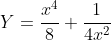 Y=\frac{x^4}{8}+\frac{1}{4x^2}