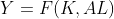 Y=F(K,AL)