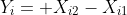 Y_i= X_{i2}-X_{i1}