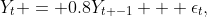 Y_t = 0.8Y_{t -1} + \epsilon_t,