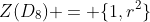 Z(D_8) = \{1,r^2\}