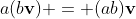 a(b\bold{v}) = (ab)\bold{v}