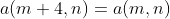 a(m+4,n)=a(m,n)