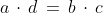 a\,\cdot\,d\,=\,b\,\cdot\,c