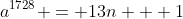 a^{1728} = 13n + 1