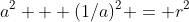 a^{2} + (1/a)^{2} = r^{2}