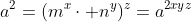 a^{2}=(m^x\cdot n^y)^z=a^{2xyz}