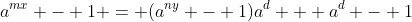 a^{mx} - 1 = (a^{ny} - 1)a^d + a^d - 1
