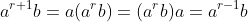 a^{r+1}b=a(a^rb)=(a^rb)a=a^{r-1}b