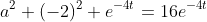 a^2 (-2)^2 e^{-4t}=16e^{-4t}