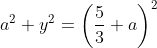 a^2+y^2=\left(\frac53 a\right)^2~\implies~y=\frac43 a