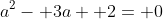 a^2- 3a+ 2= 0