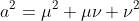 a^2=\mu^2+\mu\nu+\nu^2