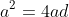 a^2=4ad