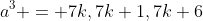 a^3 = 7k,7k+1,7k+6