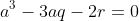 a^3-3aq-2r=0