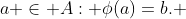 a \in A: \phi(a)=b. 