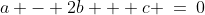 a - 2b + c \:=\:0