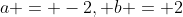 a = -2, b = 2