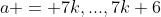 a = 7k,...,7k+6