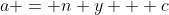 a = n y + c