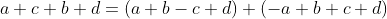 a c+b d=(a+b-c+d) (-a+b+c+d)