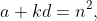 a+kd=n^2,