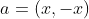 a=(x,-x)