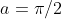 a=\pi/2