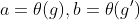 a=\theta(g),b=\theta(g')