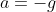 a=-g