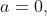 a=0,