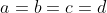 a=b=c=d