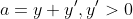a=y+y',y'>0