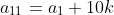 a_{11}=a_1+10k