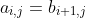 a_{i,j}=b_{i+1,j}