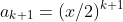 a_{k+1}=(x/2)^{k+1}