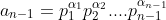 a_{n-1}=p_1^{\alpha_1}p_2^{\alpha_2}....p_{n-1}^{\alpha_{n-1}}