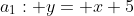 a_1: y= x+5