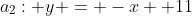 a_2: y = -x +11