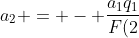a_2 = - \frac{a_1q_1}{F(2)} = \frac{-(-3/5)(3/4)}{9/2} = 1/10