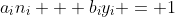 a_in_i + b_iy_i = 1